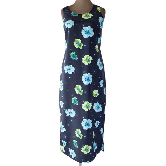Y2K Navy Floral Tie Back Dress - Picture 7 of 7